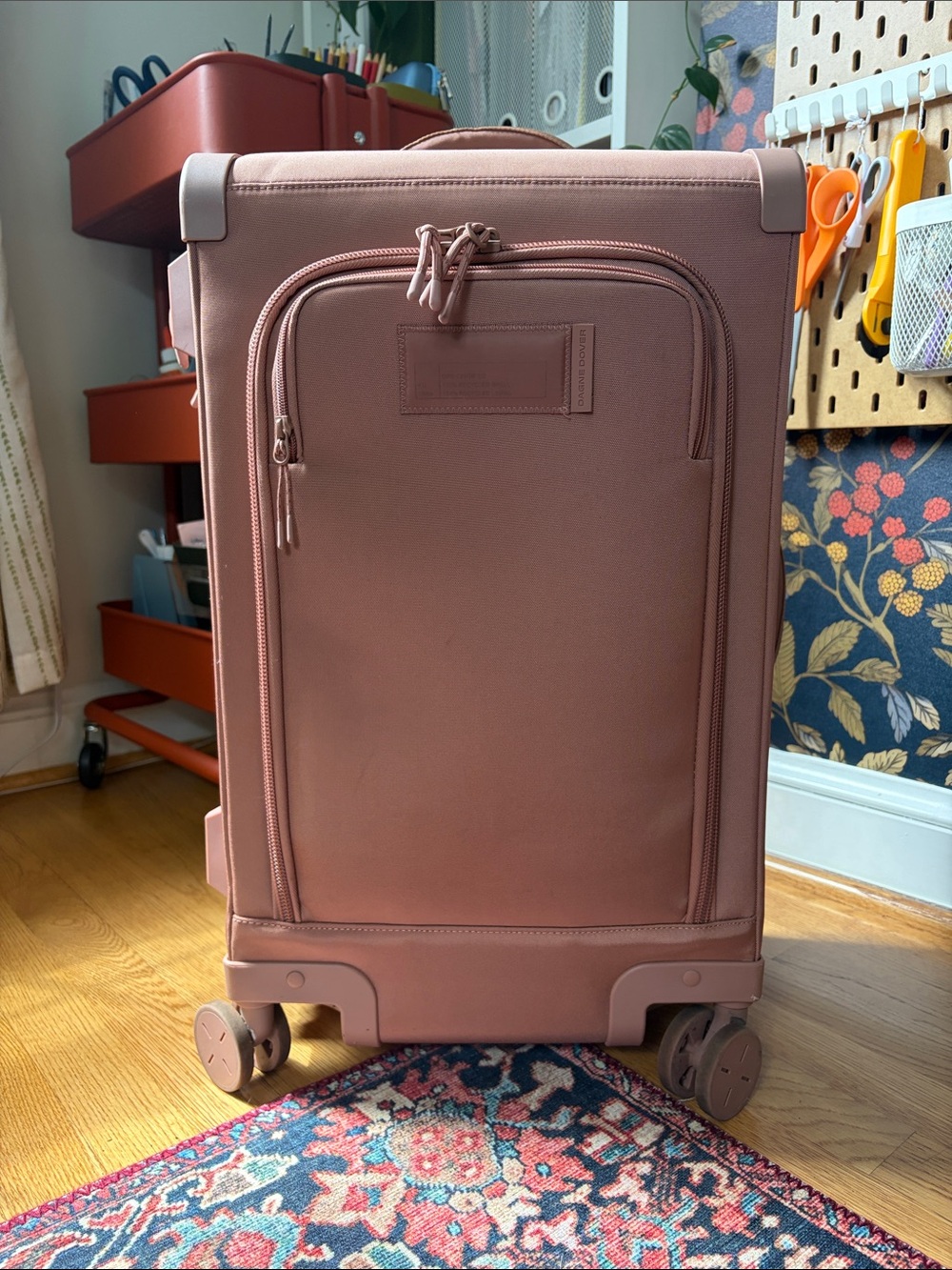 Dagne Dover Dusty Rose Carry-On Spinner in Blush Pink (Larger 23.5 inch)